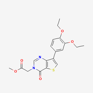 molecular formula C19H20N2O5S B2587456 methyl [7-(3,4-diethoxyphenyl)-4-oxothieno[3,2-d]pyrimidin-3(4H)-yl]acetate CAS No. 1207047-99-1
