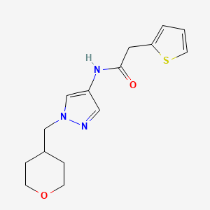 molecular formula C15H19N3O2S B2587467 N-{1-[(oxan-4-yl)methyl]-1H-pyrazol-4-yl}-2-(thiophen-2-yl)acetamide CAS No. 1798485-50-3