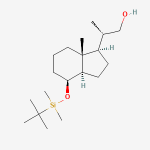 molecular formula C19H38O2Si B2587473 (S)-2-((1R,3aR,4S,7aR)-4-((tert-butyldimethylsilyl)oxy)-7a-methyloctahydro-1H-inden-1-yl)propan-1-ol CAS No. 100928-03-8