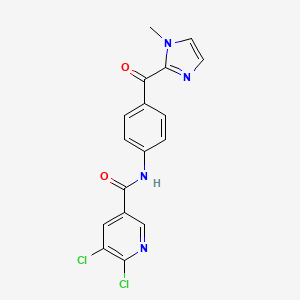 molecular formula C17H12Cl2N4O2 B2587474 5,6-dichloro-N-[4-(1-methylimidazole-2-carbonyl)phenyl]pyridine-3-carboxamide CAS No. 930445-21-9