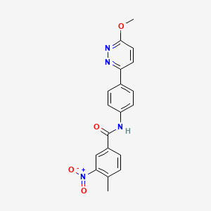molecular formula C19H16N4O4 B2587476 N-[4-(6-methoxypyridazin-3-yl)phenyl]-4-methyl-3-nitrobenzamide CAS No. 941946-11-8
