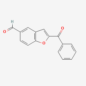 molecular formula C16H10O3 B2587496 2-Benzoylbenzofuran-5-carbaldehyde CAS No. 120973-72-0