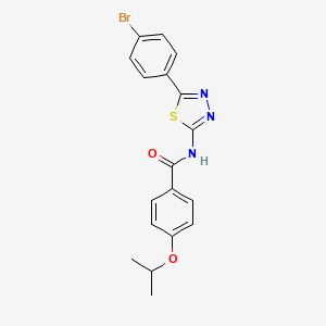 molecular formula C18H16BrN3O2S B2587507 N-(5-(4-bromophenyl)-1,3,4-thiadiazol-2-yl)-4-isopropoxybenzamide CAS No. 476463-41-9