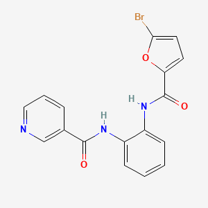 molecular formula C17H12BrN3O3 B2587513 N-(2-(5-bromofuran-2-carboxamido)phenyl)nicotinamide CAS No. 1207029-03-5