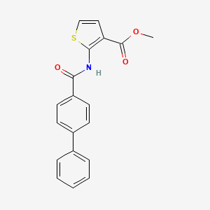 molecular formula C19H15NO3S B2587539 methyl 2-{[1,1'-biphenyl]-4-amido}thiophene-3-carboxylate CAS No. 921096-24-4