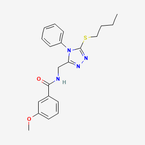 molecular formula C21H24N4O2S B2587540 N-{[5-(butylsulfanyl)-4-phenyl-4H-1,2,4-triazol-3-yl]methyl}-3-methoxybenzamide CAS No. 391918-18-6