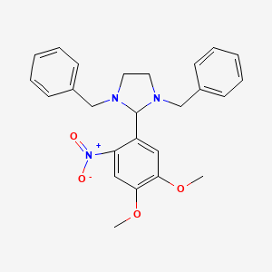 molecular formula C25H27N3O4 B2587545 1,3-Dibenzyl-2-(4,5-dimethoxy-2-nitrophenyl)imidazolidine CAS No. 304481-14-9