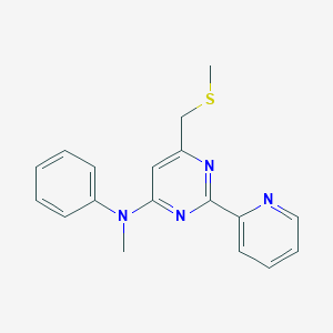 molecular formula C18H18N4S B2587551 N-methyl-6-(methylsulfanylmethyl)-N-phenyl-2-pyridin-2-ylpyrimidin-4-amine CAS No. 478031-24-2