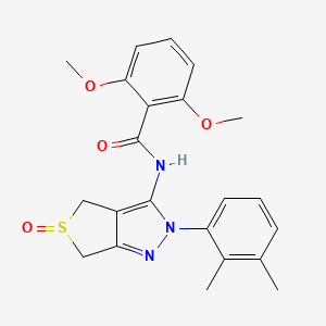 molecular formula C22H23N3O4S B2587571 N-[2-(2,3-dimethylphenyl)-5-oxo-2H,4H,6H-5lambda4-thieno[3,4-c]pyrazol-3-yl]-2,6-dimethoxybenzamide CAS No. 958717-36-7