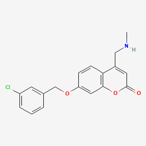 molecular formula C18H16ClNO3 B2587581 7-[(3-Chlorobenzyl)oxy]-4-[(Methylamino)methyl]-2h-Chromen-2-One CAS No. 911290-20-5