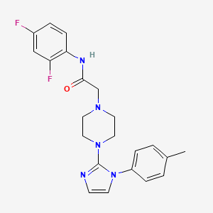 molecular formula C22H23F2N5O B2587595 N-(2,4-difluorophenyl)-2-(4-(1-(p-tolyl)-1H-imidazol-2-yl)piperazin-1-yl)acetamide CAS No. 1021132-33-1