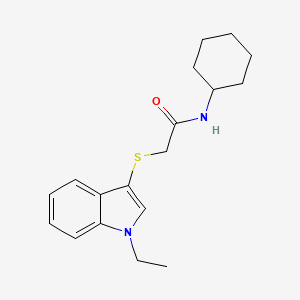 N-cyclohexyl-2-(1-ethylindol-3-yl)sulfanylacetamide