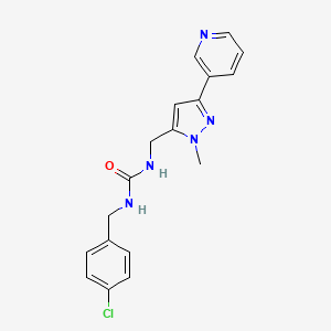 1-(4-chlorobenzyl)-3-((1-methyl-3-(pyridin-3-yl)-1H-pyrazol-5-yl)methyl)urea