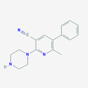 molecular formula C17H18N4 B025876 6-Methyl-5-phenyl-2-piperazino-3-pyridinecarbonitrile CAS No. 108611-33-2
