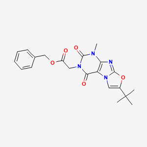 molecular formula C21H22N4O5 B2587606 benzyl 2-(7-(tert-butyl)-1-methyl-2,4-dioxo-1,2-dihydrooxazolo[2,3-f]purin-3(4H)-yl)acetate CAS No. 899948-26-6