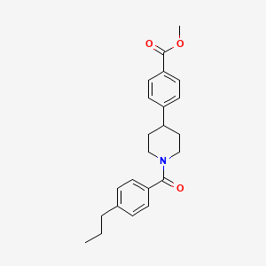 molecular formula C23H27NO3 B2587612 Methyl 4-[1-(4-propylbenzoyl)piperidin-4-YL]benzoate CAS No. 1421449-44-6