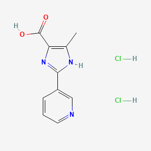 molecular formula C10H11Cl2N3O2 B2587616 4-Methyl-2-(pyridin-3-yl)-1H-imidazole-5-carboxylic acid dihydrochloride CAS No. 2172503-56-7