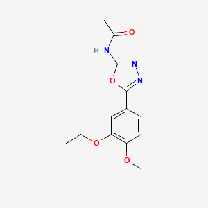 molecular formula C14H17N3O4 B2587623 N-[5-(3,4-diethoxyphenyl)-1,3,4-oxadiazol-2-yl]acetamide CAS No. 1170563-26-4