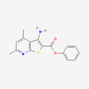 molecular formula C16H14N2O2S B2587627 Phenyl 3-amino-4,6-dimethylthieno[2,3-b]pyridine-2-carboxylate CAS No. 644990-45-4