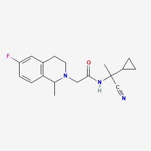 molecular formula C18H22FN3O B2587650 N-(1-Cyano-1-cyclopropylethyl)-2-(6-fluoro-1-methyl-3,4-dihydro-1H-isoquinolin-2-YL)acetamide CAS No. 1385310-46-2