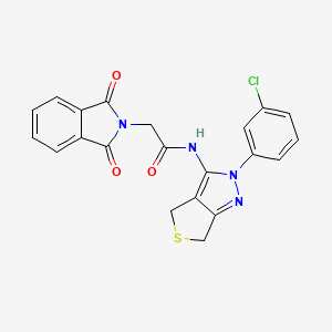 molecular formula C21H15ClN4O3S B2587678 N-(2-(3-chlorophenyl)-4,6-dihydro-2H-thieno[3,4-c]pyrazol-3-yl)-2-(1,3-dioxoisoindolin-2-yl)acetamide CAS No. 893937-26-3