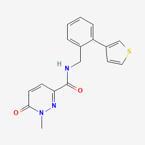 B2587699 1-methyl-6-oxo-N-(2-(thiophen-3-yl)benzyl)-1,6-dihydropyridazine-3-carboxamide CAS No. 1797637-97-8