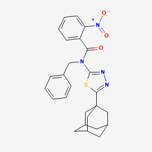 molecular formula C26H26N4O3S B2587704 N-[5-(adamantan-1-yl)-1,3,4-thiadiazol-2-yl]-N-benzyl-2-nitrobenzamide CAS No. 392320-47-7