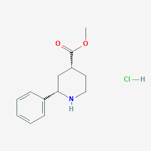 molecular formula C13H18ClNO2 B2587707 Methyl (2S,4R)-2-phenylpiperidine-4-carboxylate;hydrochloride CAS No. 2377004-81-2