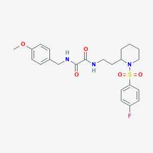 molecular formula C23H28FN3O5S B2587713 N1-(2-(1-((4-fluorophenyl)sulfonyl)piperidin-2-yl)ethyl)-N2-(4-methoxybenzyl)oxalamide CAS No. 898449-99-5