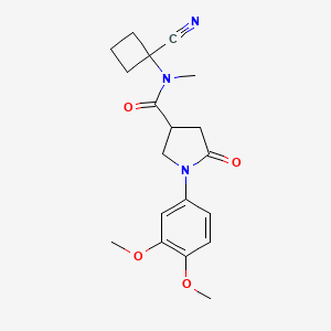 molecular formula C19H23N3O4 B2587720 N-(1-Cyanocyclobutyl)-1-(3,4-dimethoxyphenyl)-N-methyl-5-oxopyrrolidine-3-carboxamide CAS No. 2224052-85-9