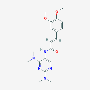 (E)-N-(2,4-bis(dimethylamino)pyrimidin-5-yl)-3-(3,4-dimethoxyphenyl)acrylamide