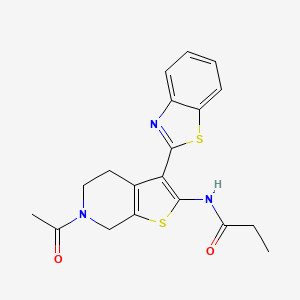 N-(6-acetyl-3-(benzo[d]thiazol-2-yl)-4,5,6,7-tetrahydrothieno[2,3-c]pyridin-2-yl)propionamide