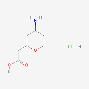 2-(4-Aminooxan-2-yl)acetic acid;hydrochloride