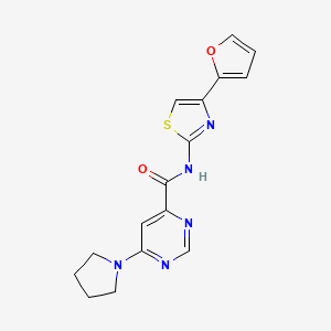 N-(4-(furan-2-yl)thiazol-2-yl)-6-(pyrrolidin-1-yl)pyrimidine-4-carboxamide