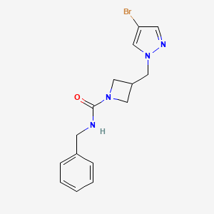 molecular formula C15H17BrN4O B2587731 N-benzyl-3-[(4-bromo-1H-pyrazol-1-yl)methyl]azetidine-1-carboxamide CAS No. 2415570-65-7