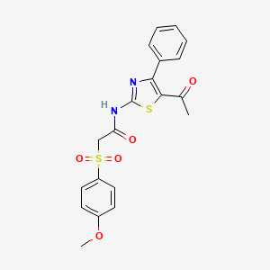 N-(5-acetyl-4-phenylthiazol-2-yl)-2-((4-methoxyphenyl)sulfonyl)acetamide