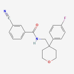 3-cyano-N-((4-(4-fluorophenyl)tetrahydro-2H-pyran-4-yl)methyl)benzamide