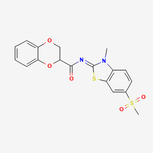 (Z)-N-(3-methyl-6-(methylsulfonyl)benzo[d]thiazol-2(3H)-ylidene)-2,3-dihydrobenzo[b][1,4]dioxine-2-carboxamide