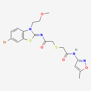 (Z)-N-(6-bromo-3-(2-methoxyethyl)benzo[d]thiazol-2(3H)-ylidene)-2-((2-((5-methylisoxazol-3-yl)amino)-2-oxoethyl)thio)acetamide