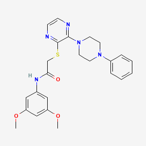 molecular formula C24H27N5O3S B2587750 N-(3,5-dimethoxyphenyl)-2-{[3-(4-phenylpiperazin-1-yl)pyrazin-2-yl]sulfanyl}acetamide CAS No. 1031975-67-3