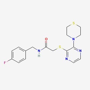 N-(4-fluorobenzyl)-2-((3-thiomorpholinopyrazin-2-yl)thio)acetamide