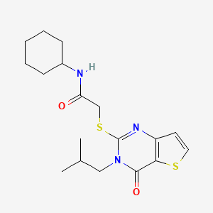 N-cyclohexyl-2-((3-isobutyl-4-oxo-3,4-dihydrothieno[3,2-d]pyrimidin-2-yl)thio)acetamide