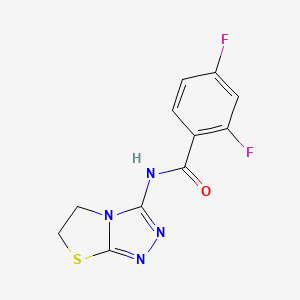 molecular formula C11H8F2N4OS B2587774 2,4-difluoro-N-{5H,6H-[1,2,4]triazolo[3,4-b][1,3]thiazol-3-yl}benzamide CAS No. 933006-96-3