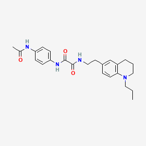 molecular formula C24H30N4O3 B2587806 N'-(4-acetamidophenyl)-N-[2-(1-propyl-1,2,3,4-tetrahydroquinolin-6-yl)ethyl]ethanediamide CAS No. 955773-84-9