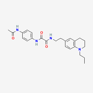 molecular formula C24H30N4O3 B2587806 N1-(4-acetamidophenyl)-N2-(2-(1-propyl-1,2,3,4-tetrahydroquinolin-6-yl)ethyl)oxalamide CAS No. 955773-84-9