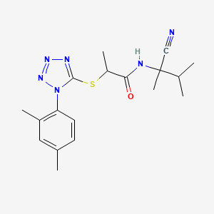 molecular formula C18H24N6OS B2587816 N-(2-cyano-3-methylbutan-2-yl)-2-[1-(2,4-dimethylphenyl)tetrazol-5-yl]sulfanylpropanamide CAS No. 853350-71-7