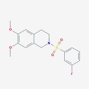 molecular formula C17H18FNO4S B2587817 2-[(3-Fluorophenyl)sulfonyl]-6,7-dimethoxy-1,2,3,4-tetrahydroisoquinoline CAS No. 667911-83-3