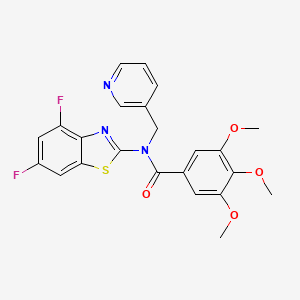 molecular formula C23H19F2N3O4S B2587838 N-(4,6-difluoro-1,3-benzothiazol-2-yl)-3,4,5-trimethoxy-N-[(pyridin-3-yl)methyl]benzamide CAS No. 895435-42-4