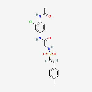molecular formula C19H20ClN3O4S B2587853 N-(4-acetamido-3-chlorophenyl)-2-[[(E)-2-(4-methylphenyl)ethenyl]sulfonylamino]acetamide CAS No. 949204-50-6