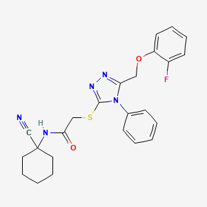 molecular formula C24H24FN5O2S B2587856 N-(1-cyanocyclohexyl)-2-[[5-[(2-fluorophenoxy)methyl]-4-phenyl-1,2,4-triazol-3-yl]sulfanyl]acetamide CAS No. 852228-71-8
